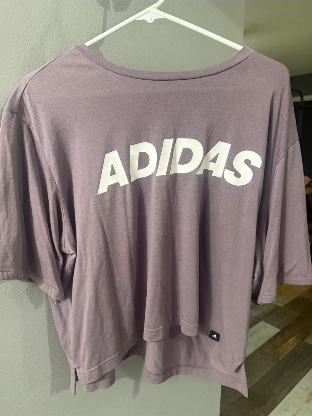 adidas Lavender Short-Sleeve Logo Tee